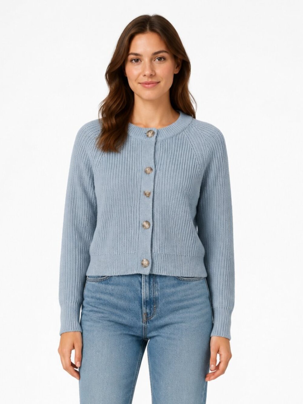 Abercrombie Blue Chunky Knit Cardigan Medium